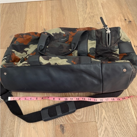 Zadig & Voltair Camo Duffel Bag - Black and Brown with leather trim - Picture 6 of 6
